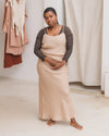 BASERANGE Linen Skirt Portugal BAS-SKDY-LI-SU25-STILL BROWN
